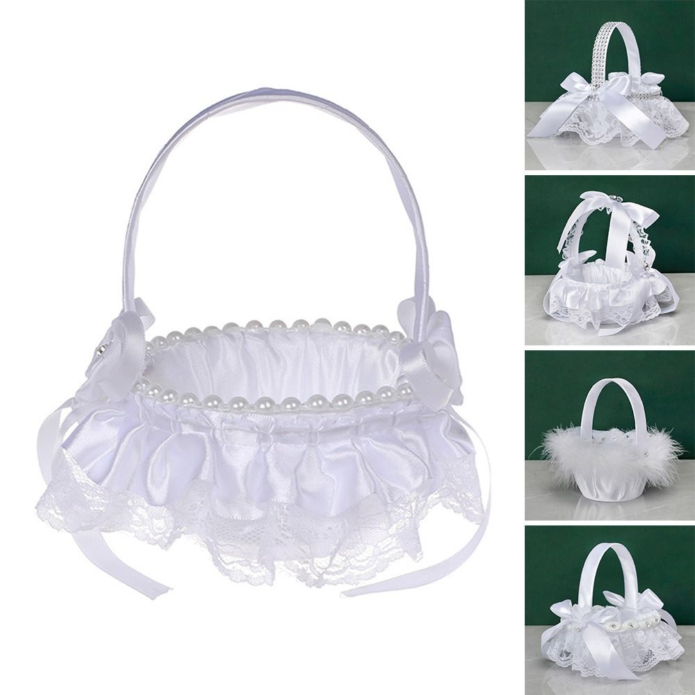Flower Girl Basket - Jubiläums-Blumenkorb im europäischen Stil mit Strass,