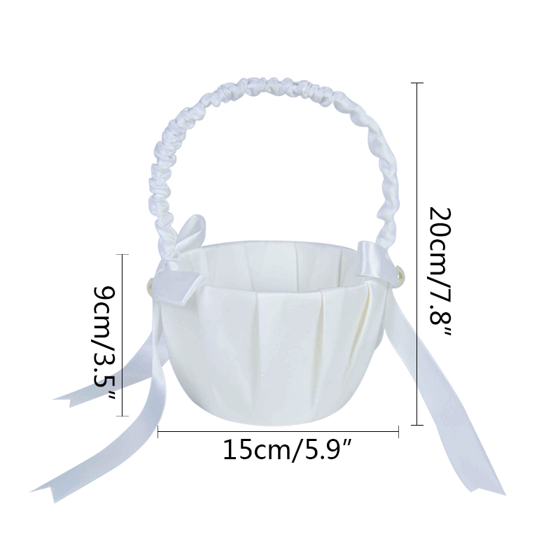 20 cm weißer Blumenkorb aus Se – Flower Girl Basket Bewertung und Preis