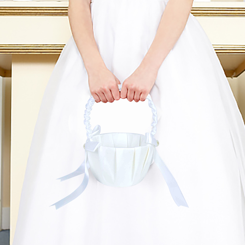 20 cm weißer Blumenkorb aus Se – Flower Girl Basket Bewertung und Preis