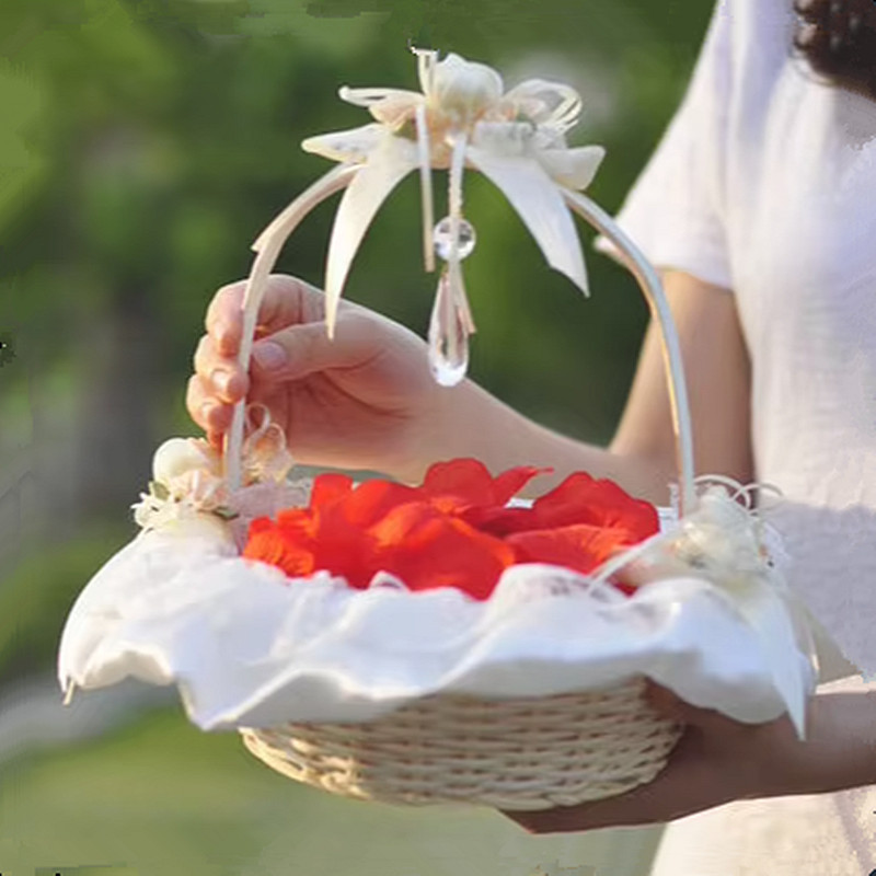 Blumenmädchen-Korb, romantisch – Flower Girl Basket Bewertung und Preis