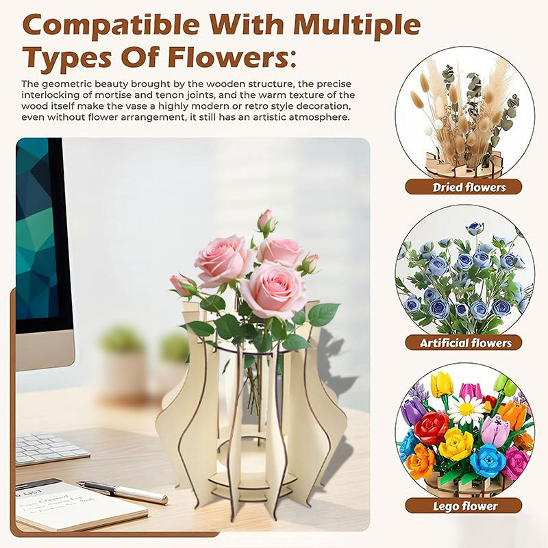 Holzpuzzle-Vase für Blumensträ – Flower Girl Basket Bewertung und Preis