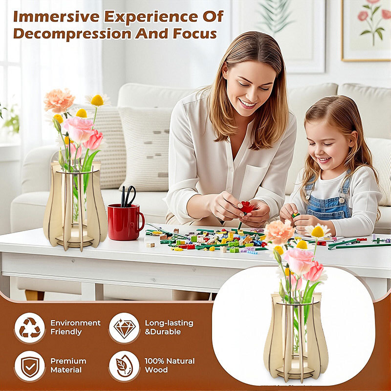 Holzpuzzle-Vase für Blumensträ – Flower Girl Basket Bewertung und Preis